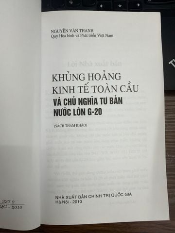  Khủng Hoảng Kinh Tế Toàn Cầu Và Chủ Nghĩa Tư Bản Nước Lớn G-20 – Nguyễn Văn Thanh 