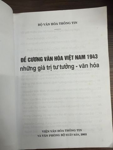  Đề Cương Văn Hóa Việt Nam 1943 Những Giá Trị Tư Tưởng Văn Hóa 
