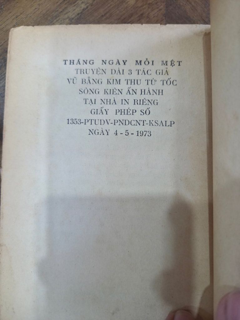  Tháng, Ngày Mỏi Mệt – Vũ Bằng, Kim Thu, Từ Tốc 