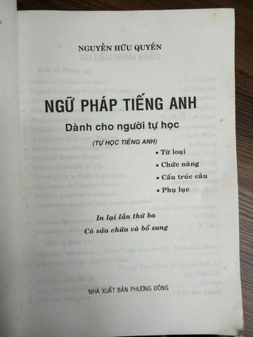  Ngữ Pháp Tiếng Anh Dành Cho Người Tự Học – Nguyễn Hữu Quyền 