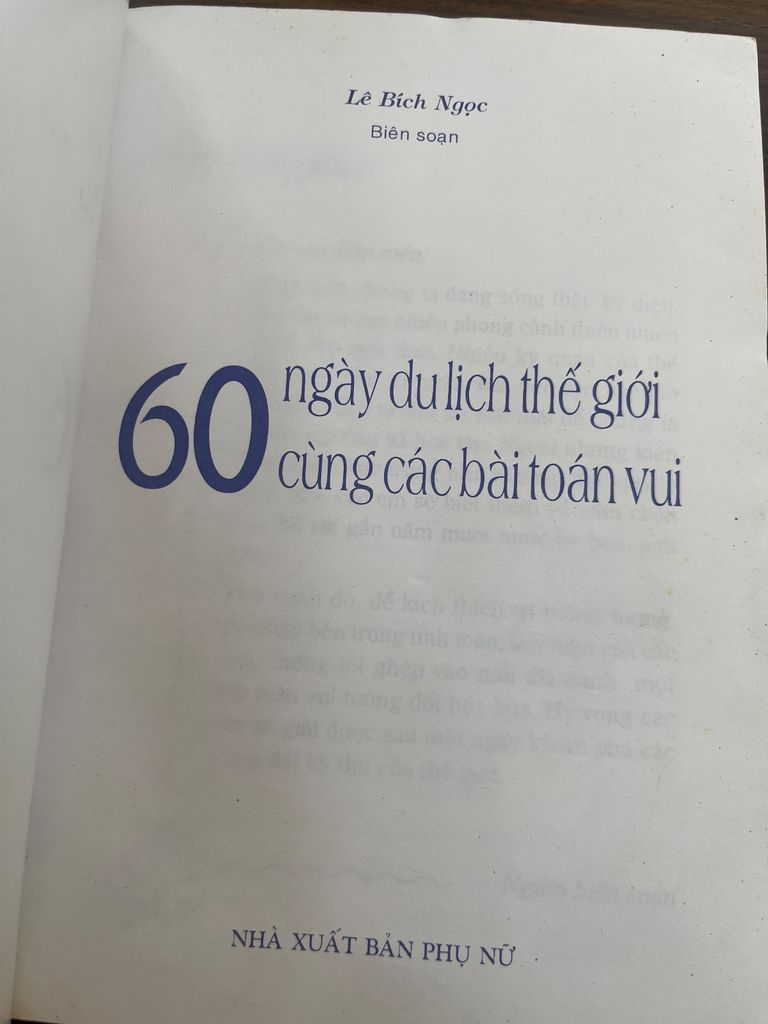  60 Ngày Du Lịch Thế Giới Cùng Các Bài Toán Vui – Lê Bích Ngọc 
