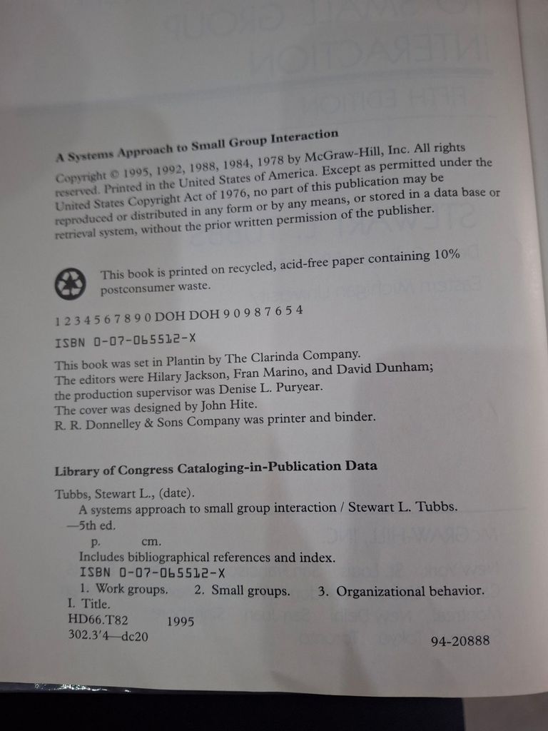  A Systems Approach To Small Group Interaction 