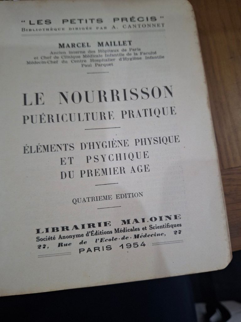  Le Nourrisson Puériculture Pratique – Marcel Maillet 