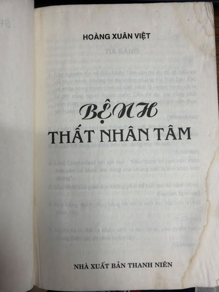  Bệnh Thất Nhân Tâm – Hoàng Xuân Việt 