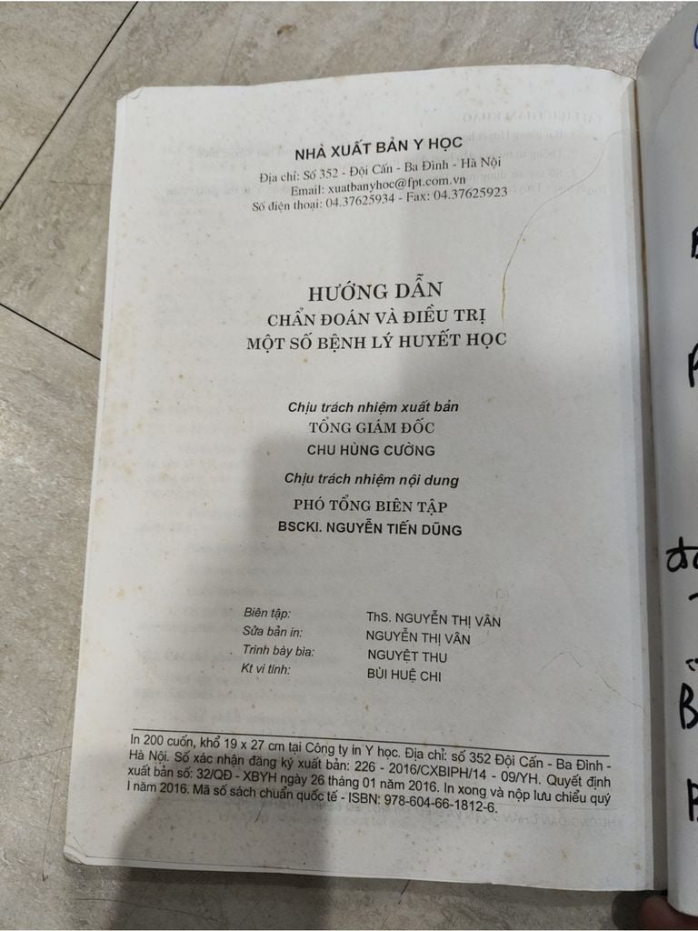  Hướng Dẫn Chẩn Đoán Và Điều Trị Một Số Bệnh Lý Huyết Học 