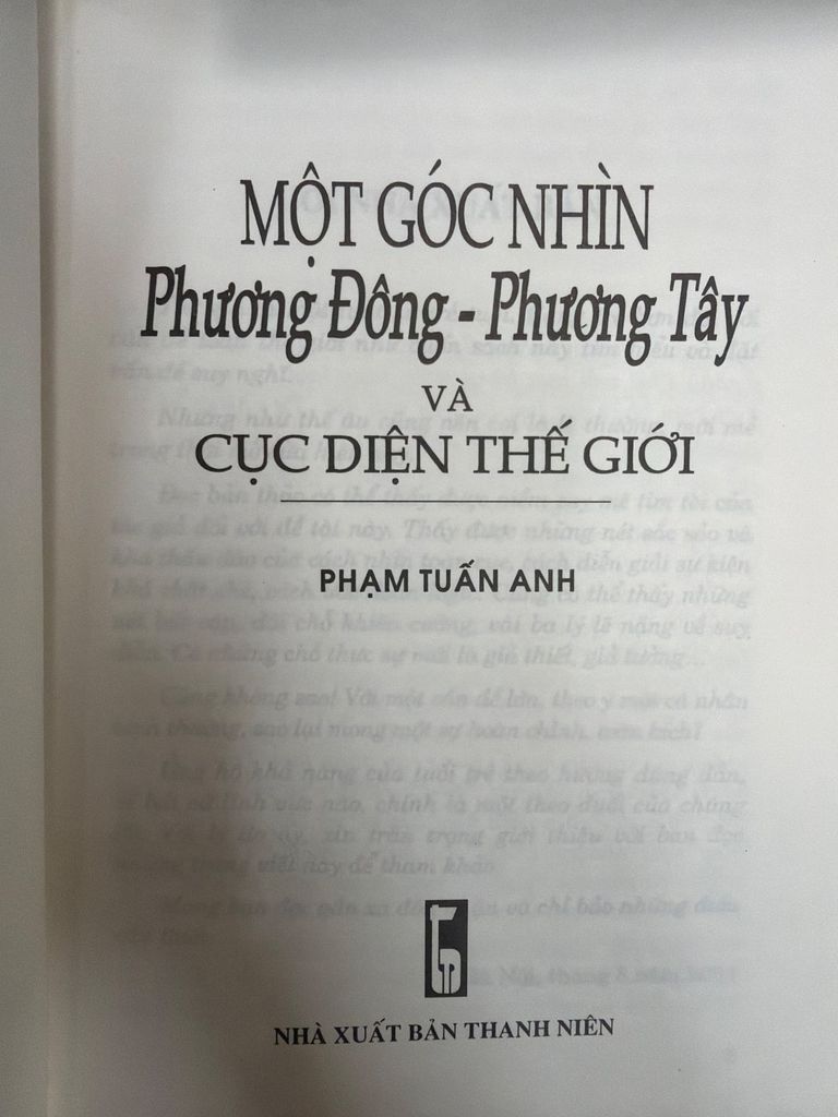  Một Góc Nhìn Phương Đông Phương Tây & Cục Diện Thế Giới – Phạm Tuấn Anh 