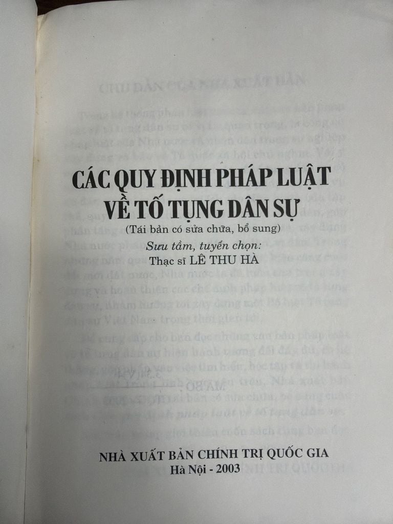  Các Quy Định Pháp Luật Về Tố Tụng Dân Sự – Thạc Sĩ Lê Thu Hà 