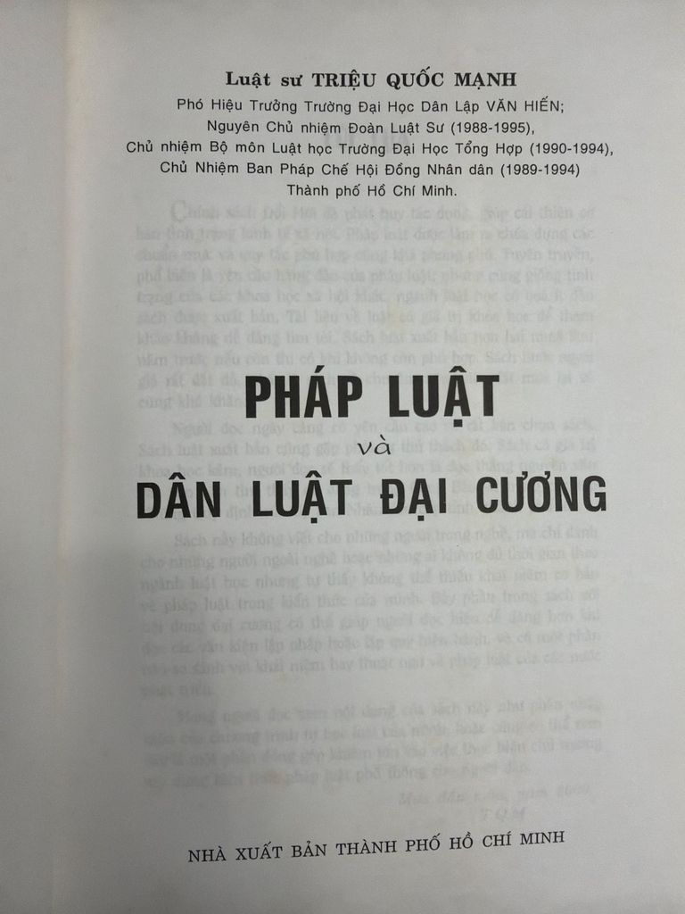  Pháp Luật Và Dân Luật Đại Cương – Triệu Quốc Mạnh 