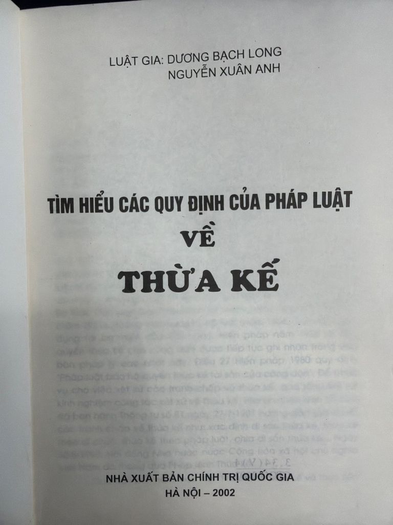  Tìm Hiểu Các Quy Định Của Pháp Luật Về Thừa Kế – Dương Bạch Long, Nguyễn Xuân Anh 
