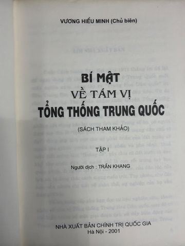  Bí Mật Về Tám Vị Tổng Thống Trung Quốc– Vương Hiếu Minh 