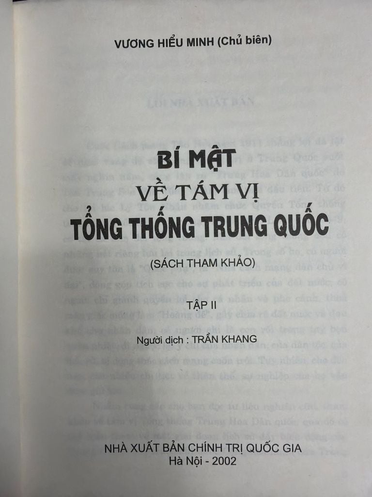  Bí Mật Về Tám Vị Tổng Thống Trung Quốc– Vương Hiếu Minh 