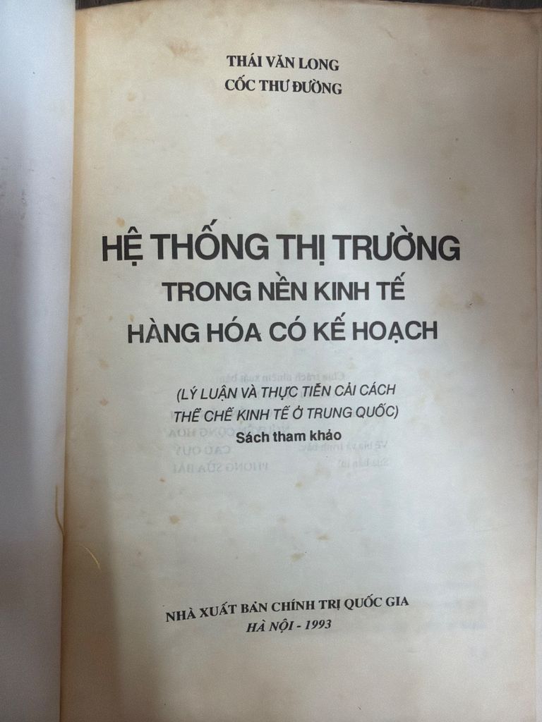  Hệ Thống Thị Trường Trong Nền Kinh Tế Hàng Hóa Có Kế Hoạch – Thái Văn Long, Cốc Thư Đường 