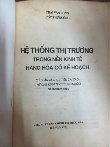  Hệ Thống Thị Trường Trong Nền Kinh Tế Hàng Hóa Có Kế Hoạch – Thái Văn Long, Cốc Thư Đường 