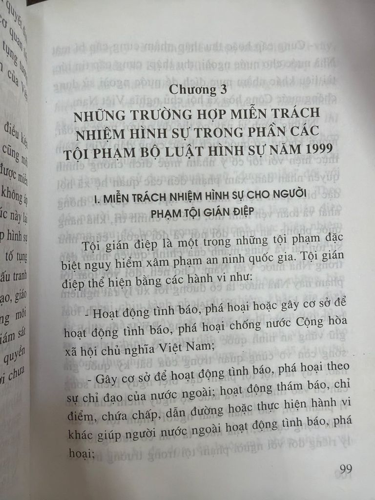  Những Trường Hợp Miễn Trách Nhiệm Hình Sự Trong Bộ Luật Hình Sự Việt Nam Năm 1999 – Trịnh Tiến Việt 