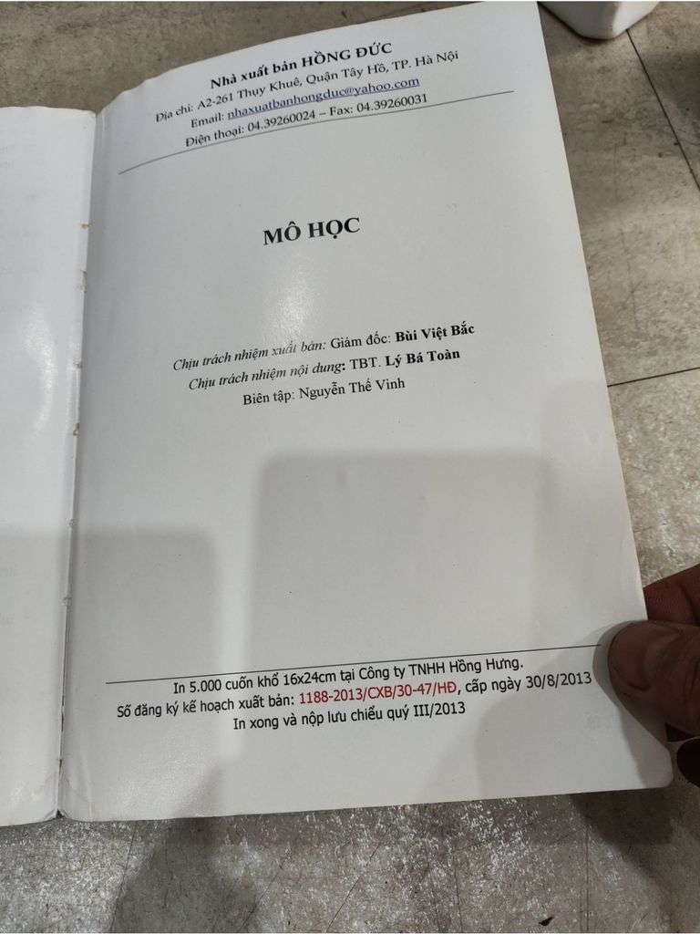  Mô Học – Pgs.Ts.Bs. Phan Chiến Thắng, Pgs.Ts.Bs. Trần Công Toại 