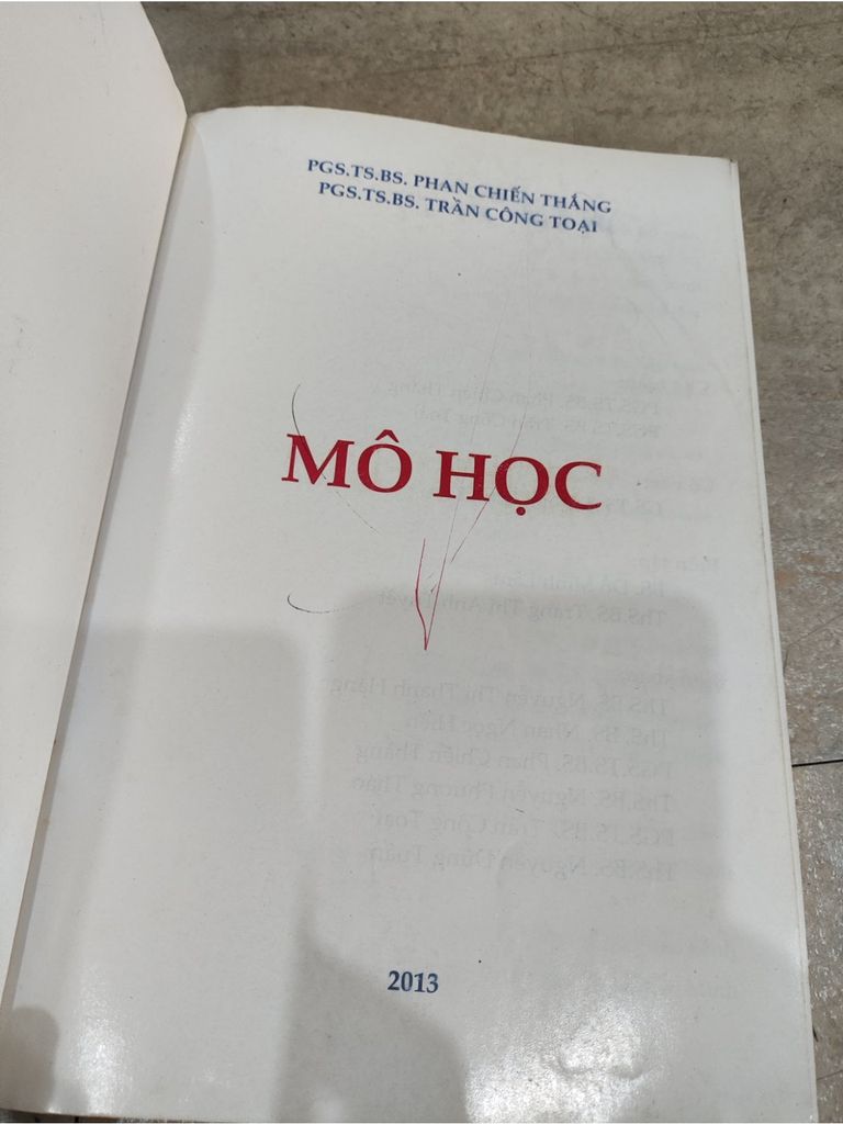  Mô Học – Pgs.Ts.Bs. Phan Chiến Thắng, Pgs.Ts.Bs. Trần Công Toại 