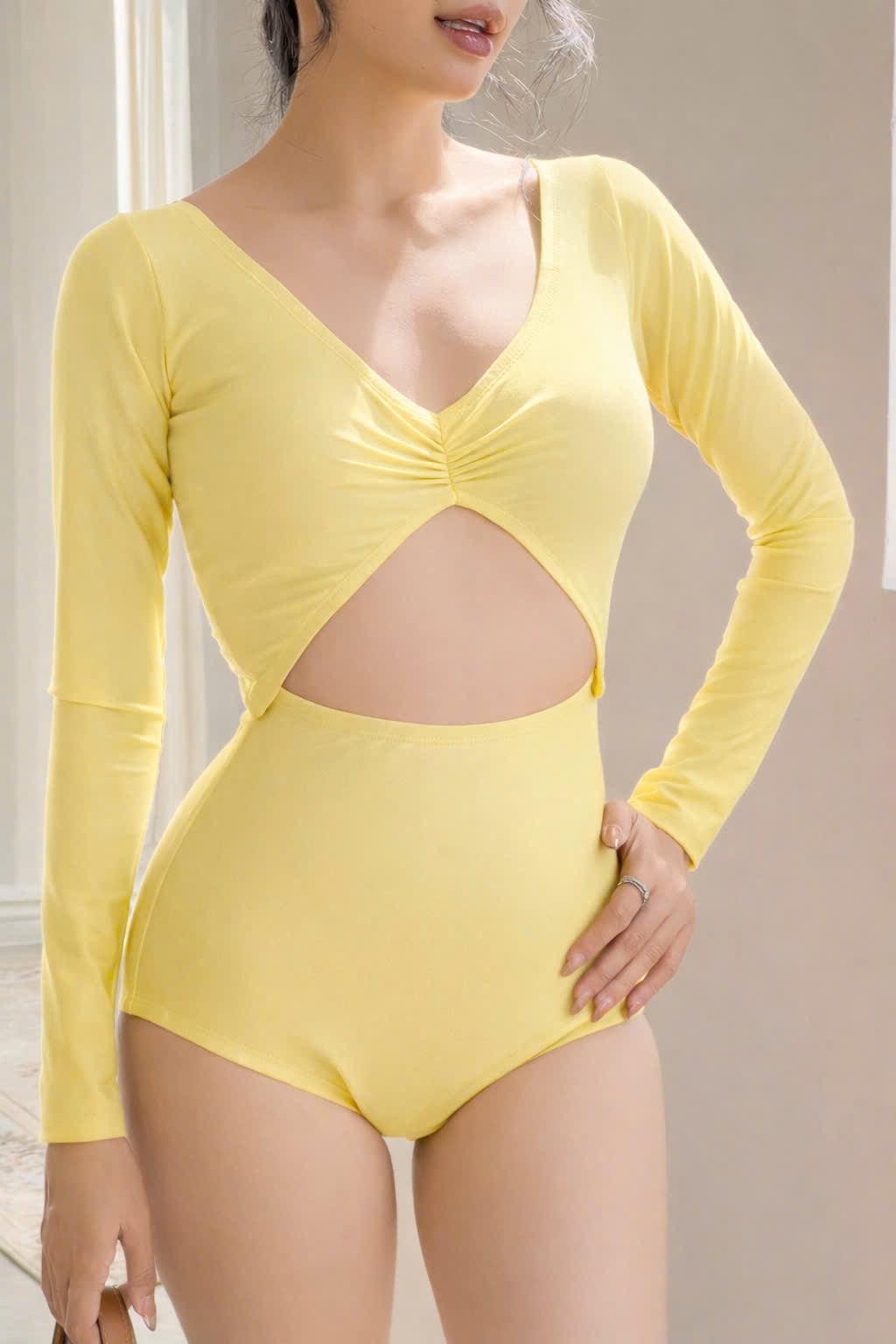 XAVIA SWIMSUIT - ÁO TẮM MỘT MẢNH CUTOUT VẢI BÓNG