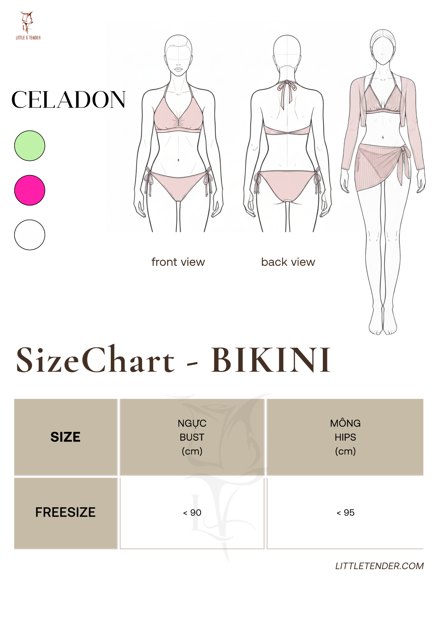 CELADON SWIMSUIT - Set 4 món lưới kim tuyến 3 Màu