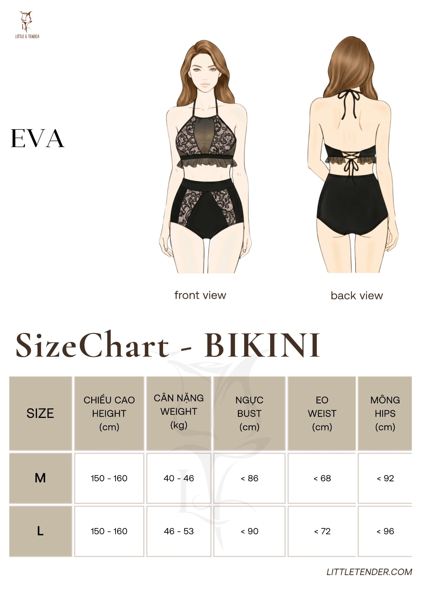 EVA SWIMSUIT SALE - BIKINI ÁO YẾM REN ĐEN QUYẾN RŨ