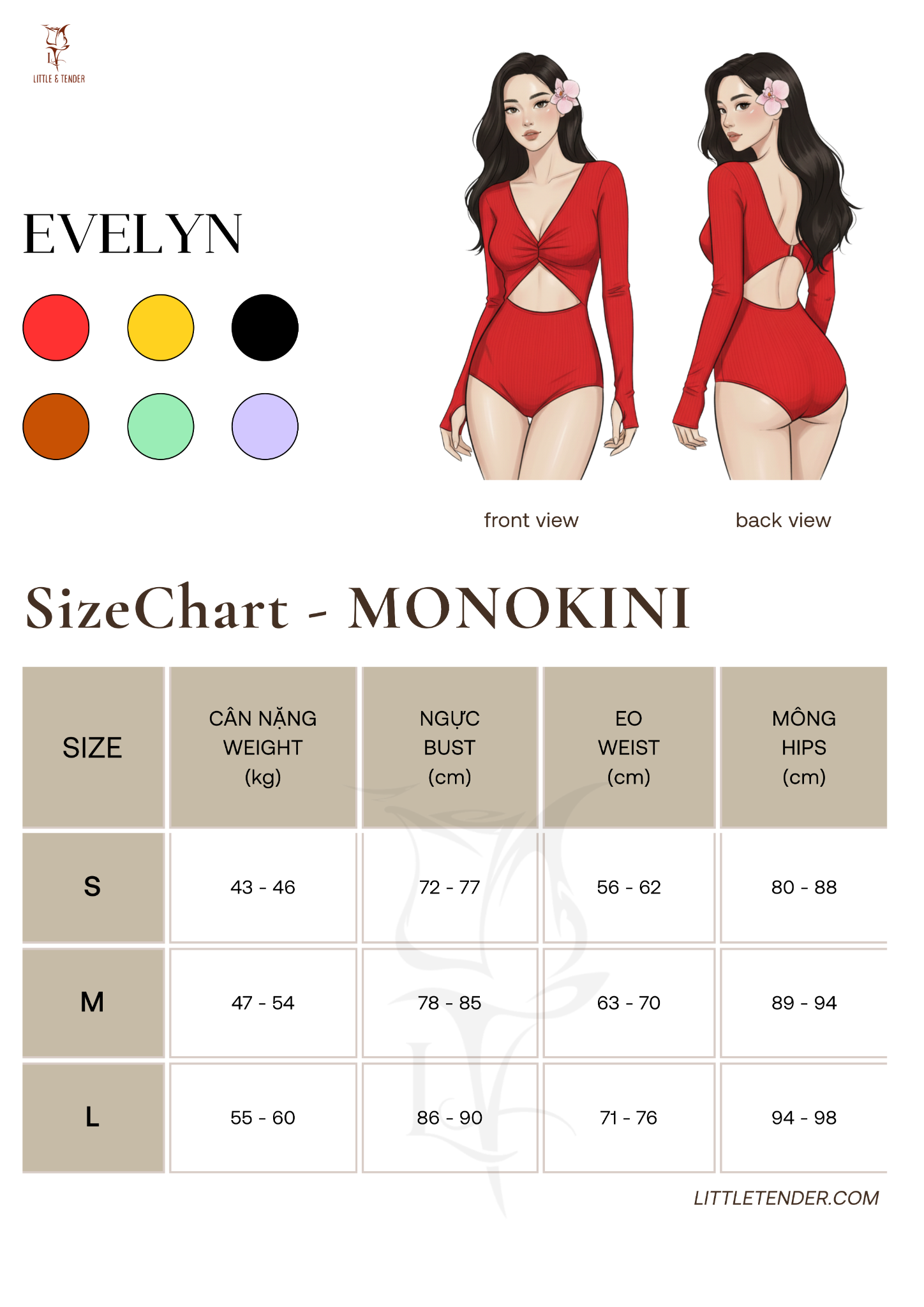 Evelyn Swimsuit - Áo Tắm 1 Mảnh Nhún Cài - Thun Gân