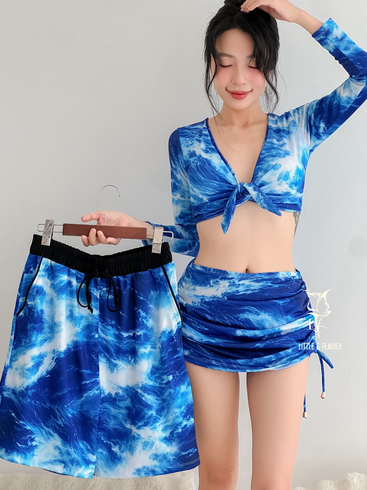 OCEAN COUPLE SET - SET ĐỒ BƠI COUPLE HỌA TIẾT SÓNG BIỂN ĐỘC QUYỀN