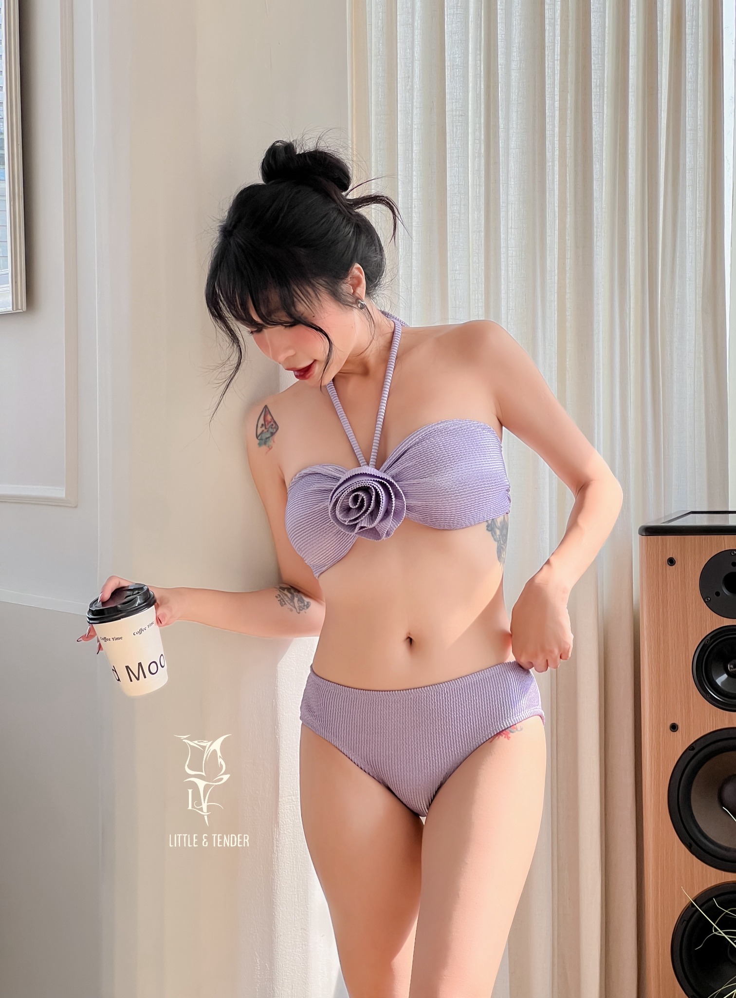 ROSELINE SWIMSUIT -  SET 3 MÓN THUN GÂN ÁNH NHŨ ĐÍNH HOA (SALE)