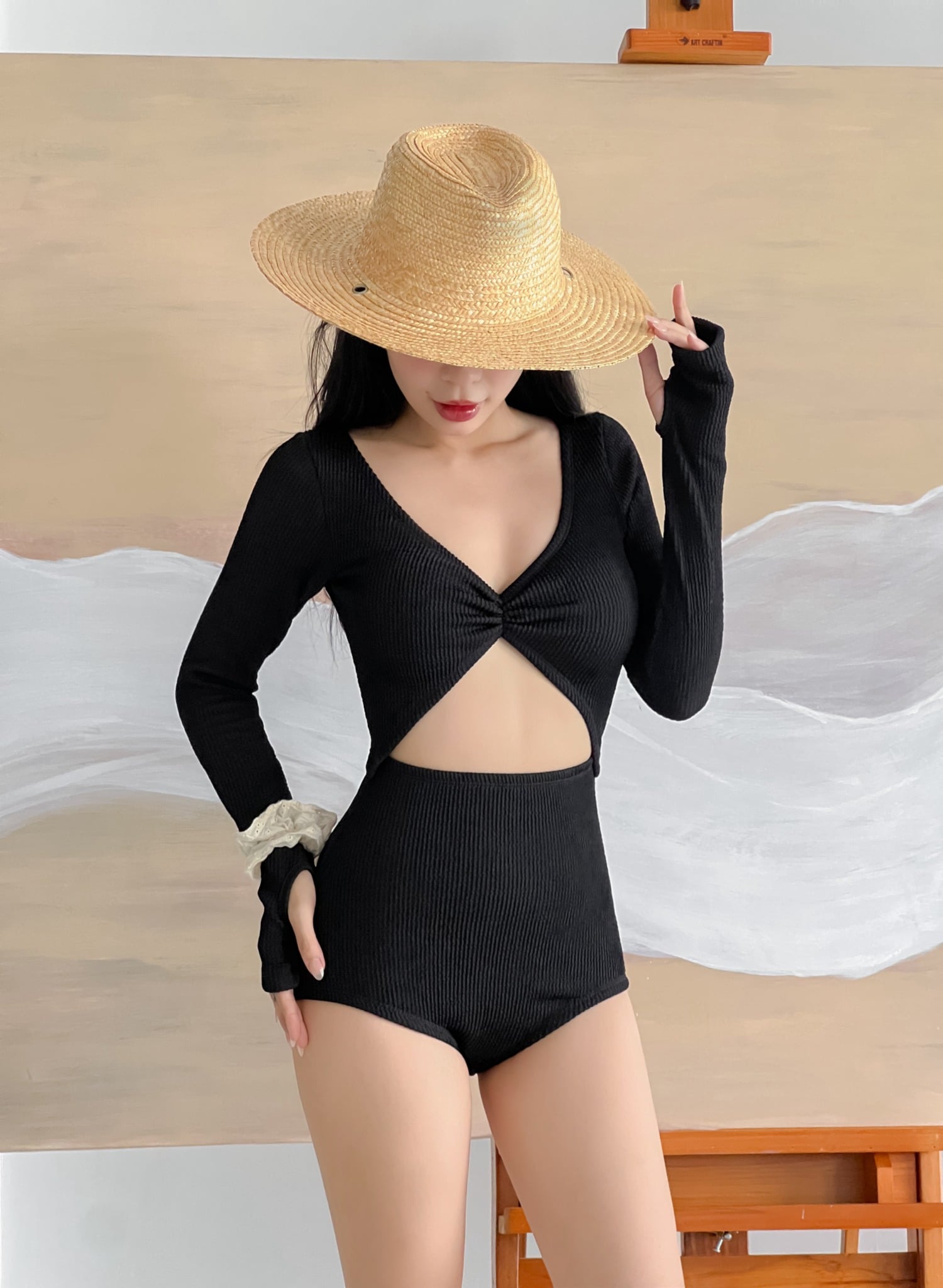 Evelyn Swimsuit - Áo Tắm 1 Mảnh Nhún Cài - Thun Gân