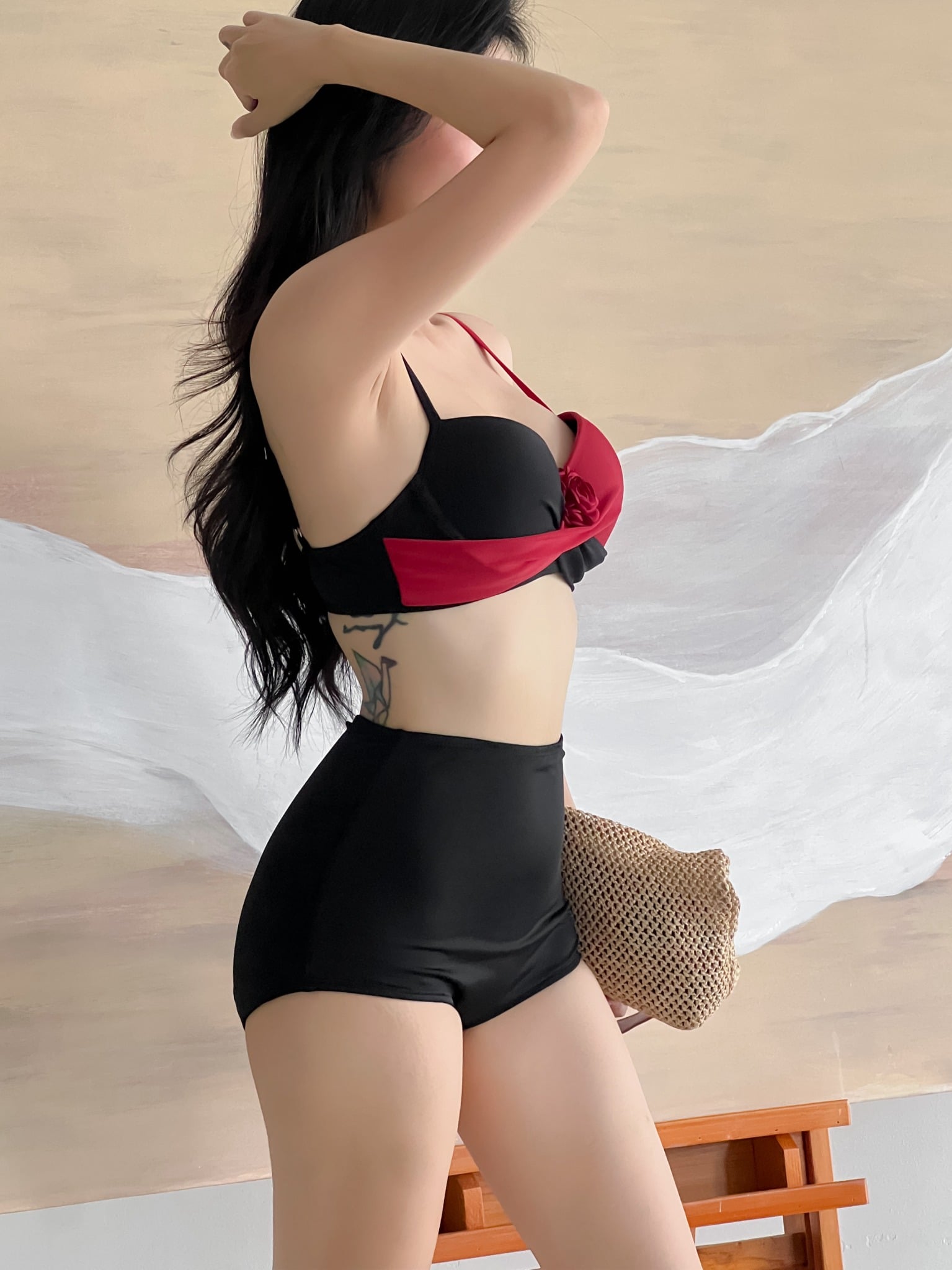 ROSEA SWIMSUIT -  Áo Tắm 2 Mảnh Có Gọng - Đính Hoa Hồng