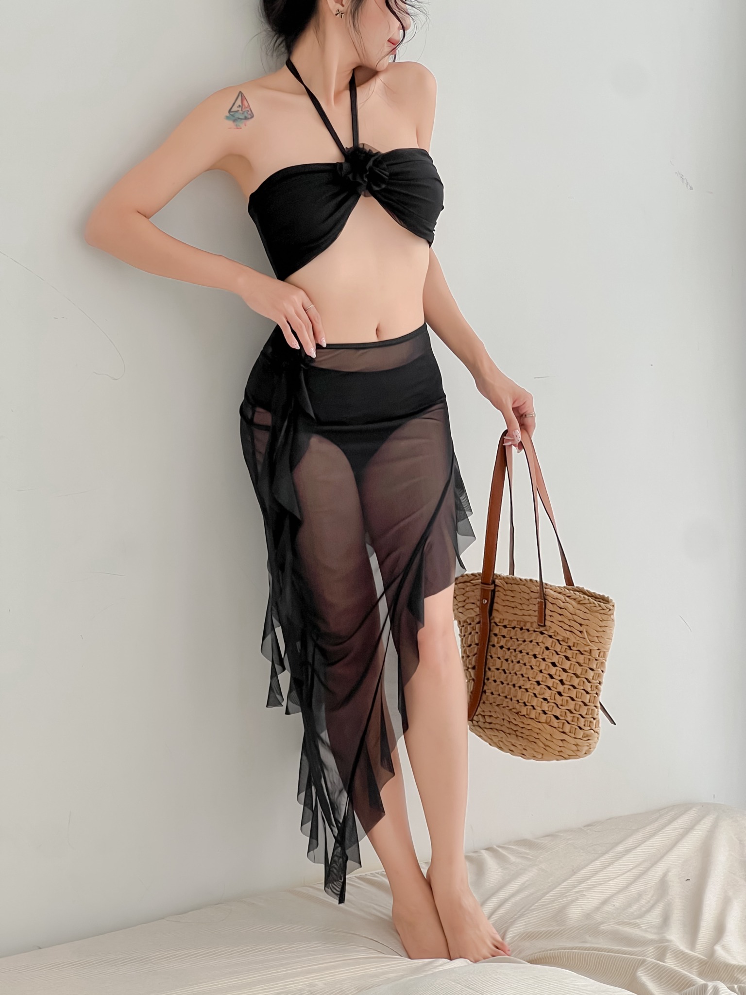 YONA SWIMSUIT - SET BIKINI 3 MÓN PHỐI CHÂN VÁY LƯỚI THOÁNG MÁT (SALE)