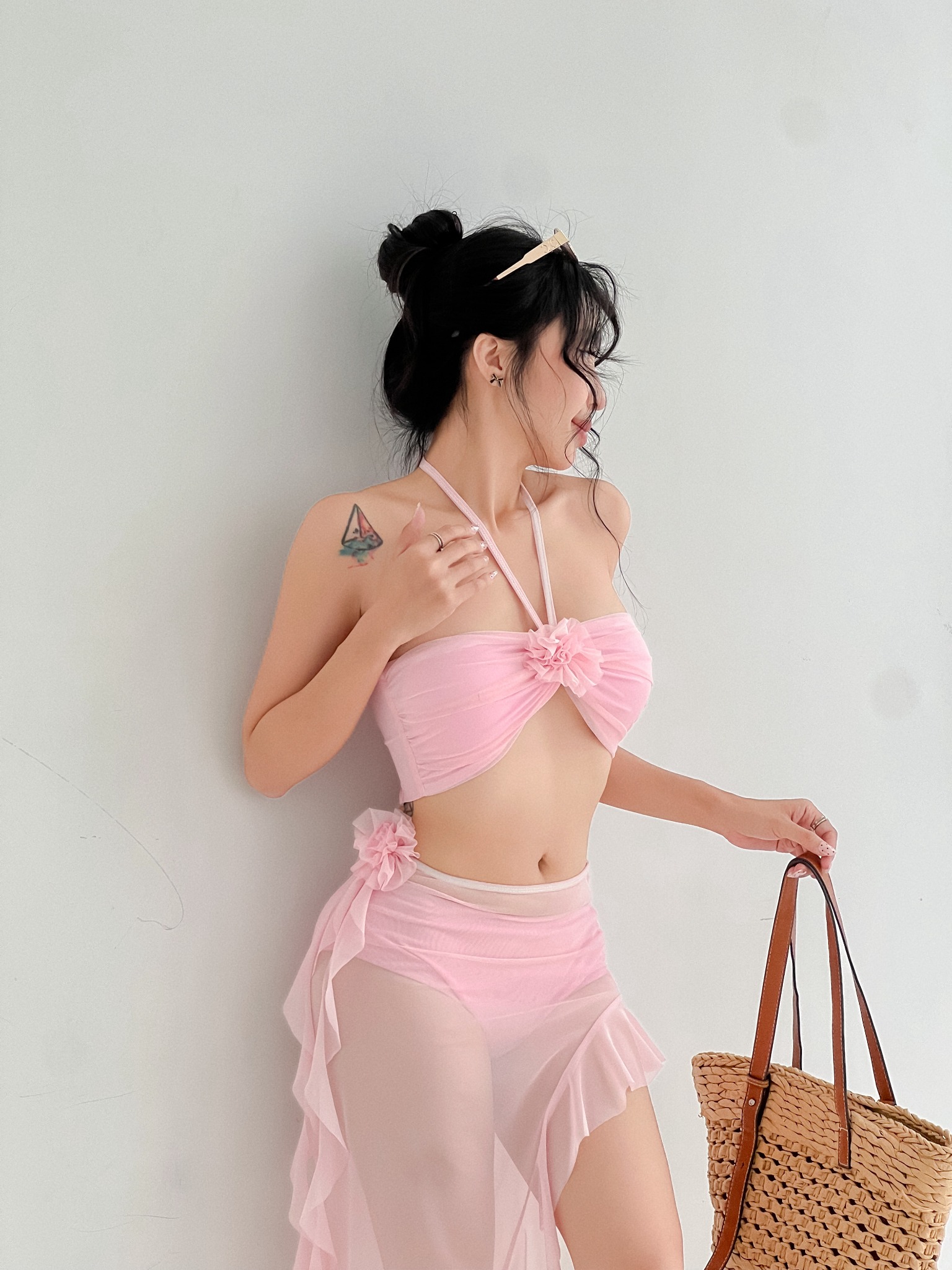 YONA SWIMSUIT - SET BIKINI 3 MÓN PHỐI CHÂN VÁY LƯỚI THOÁNG MÁT (SALE)