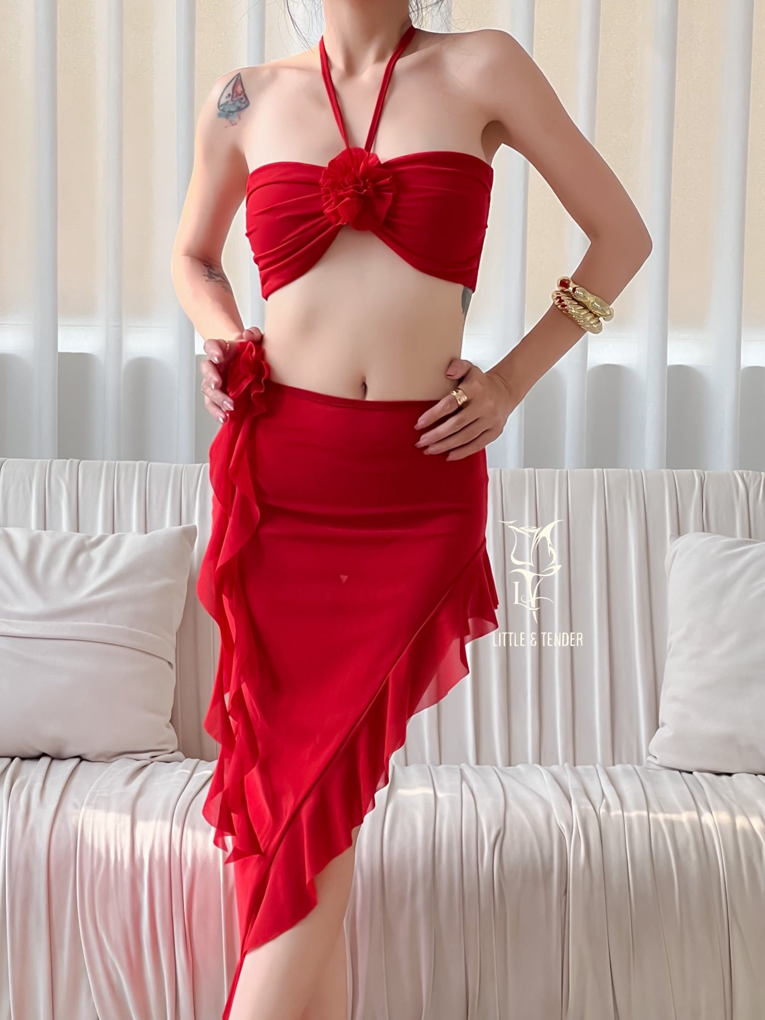 YONA SWIMSUIT - SET BIKINI 3 MÓN PHỐI CHÂN VÁY LƯỚI THOÁNG MÁT (SALE)