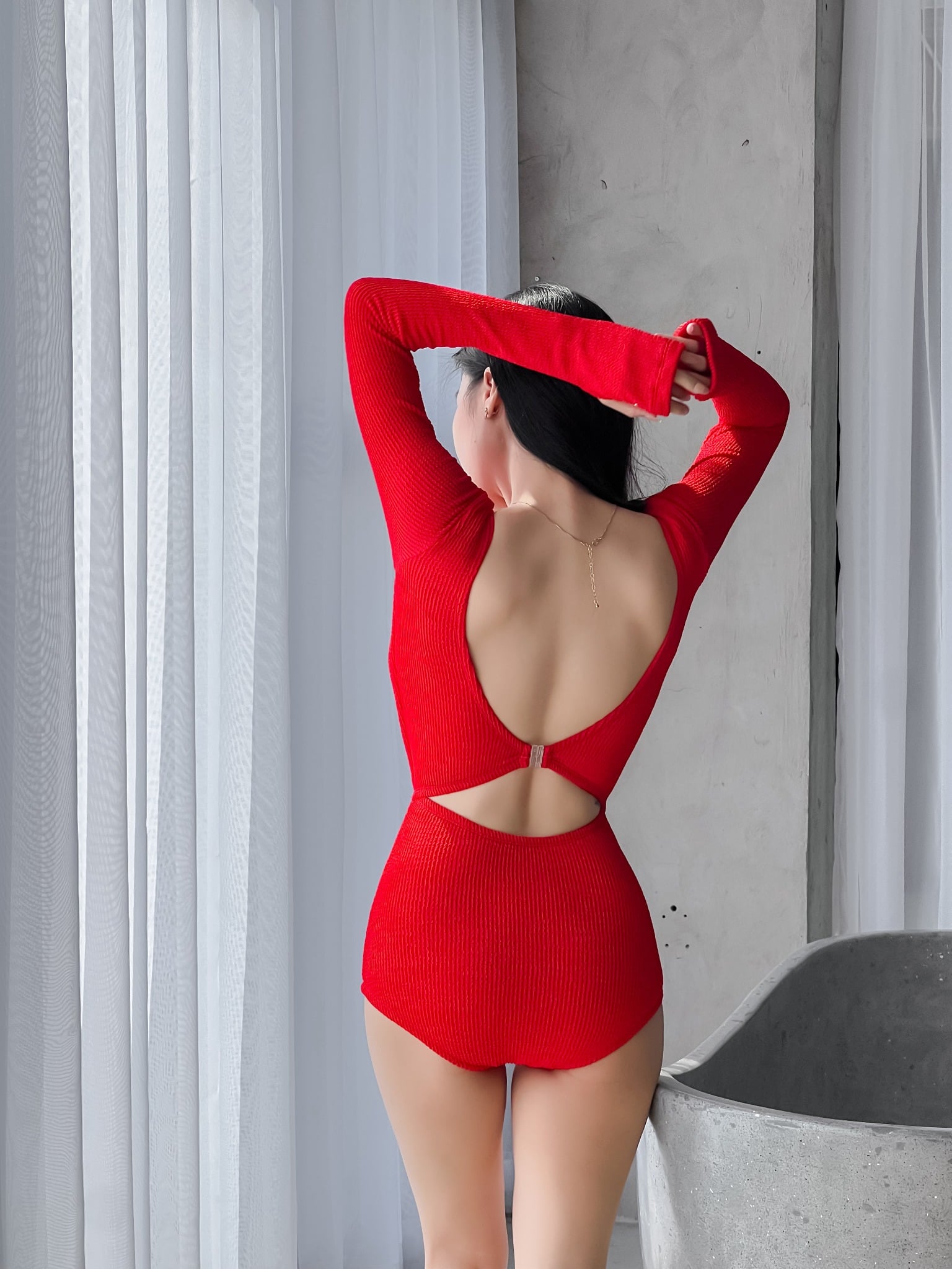 Evelyn Swimsuit - Áo Tắm 1 Mảnh Nhún Cài - Thun Gân