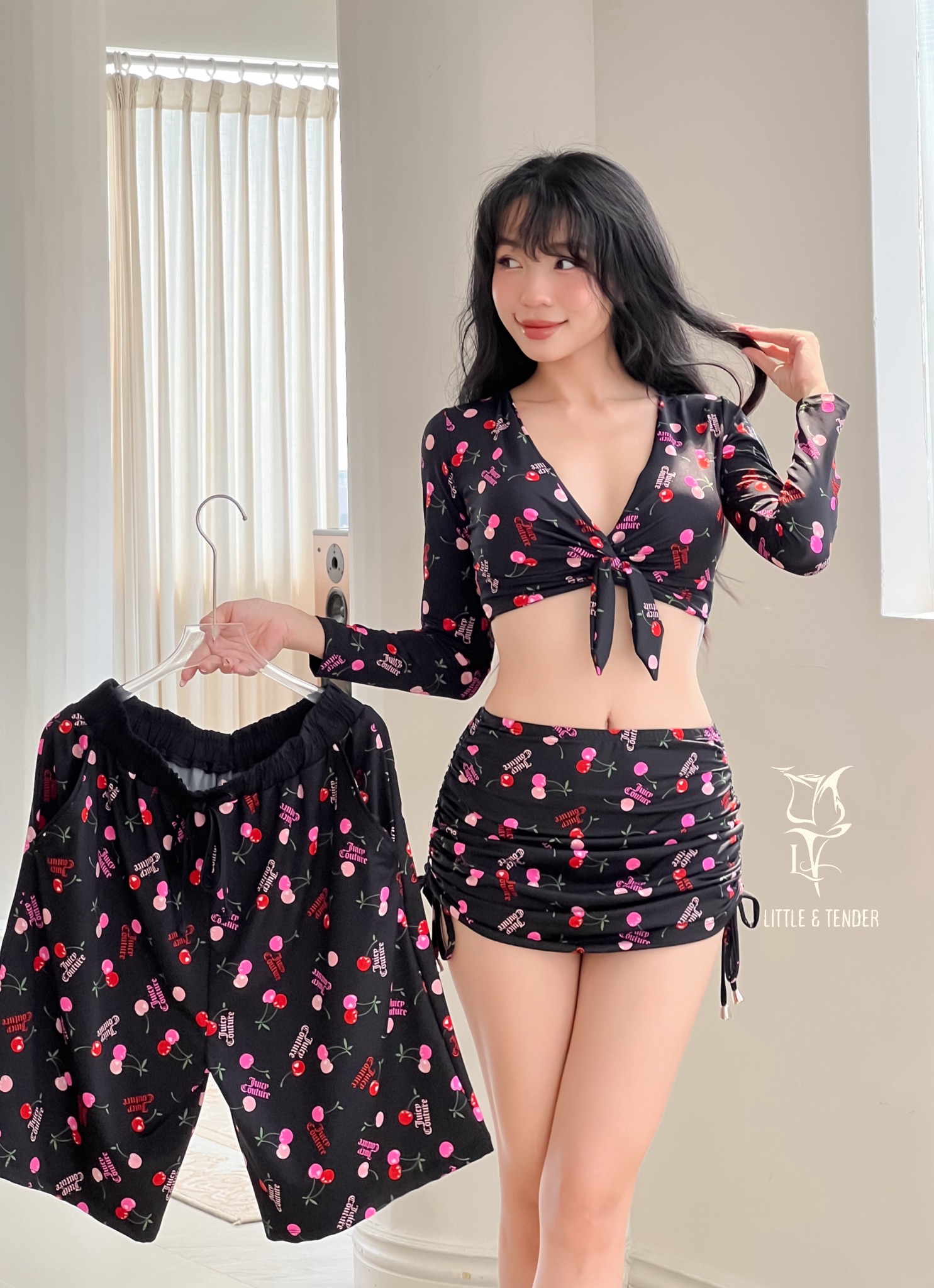 CHERRY COUPLE SET - SET BIKINI COUPLE HỌA TIẾT CHERRY DỄ THƯƠNG