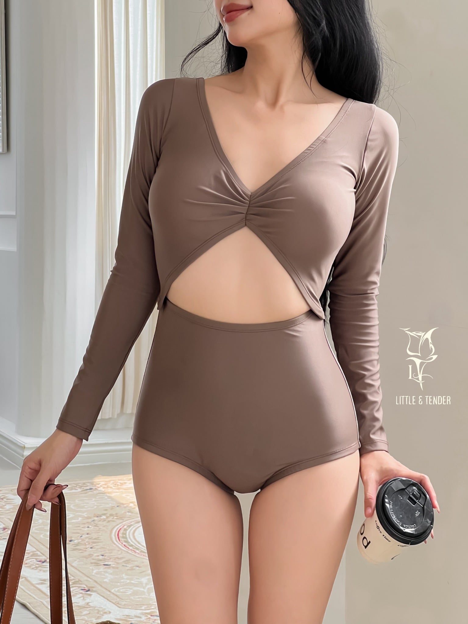 XAVIA SWIMSUIT - ÁO TẮM MỘT MẢNH CUTOUT VẢI BÓNG