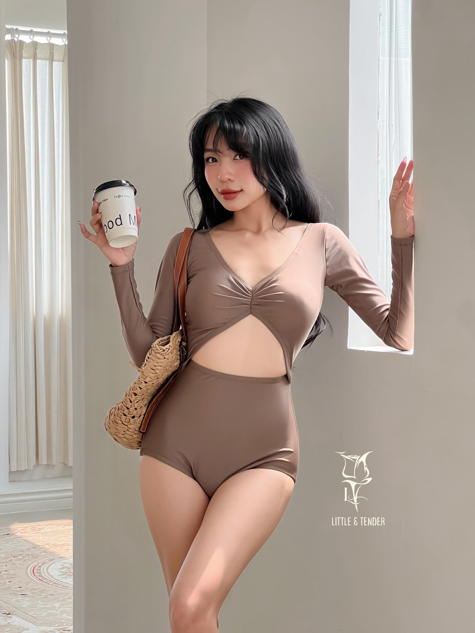 XAVIA SWIMSUIT - ÁO TẮM MỘT MẢNH CUTOUT VẢI BÓNG