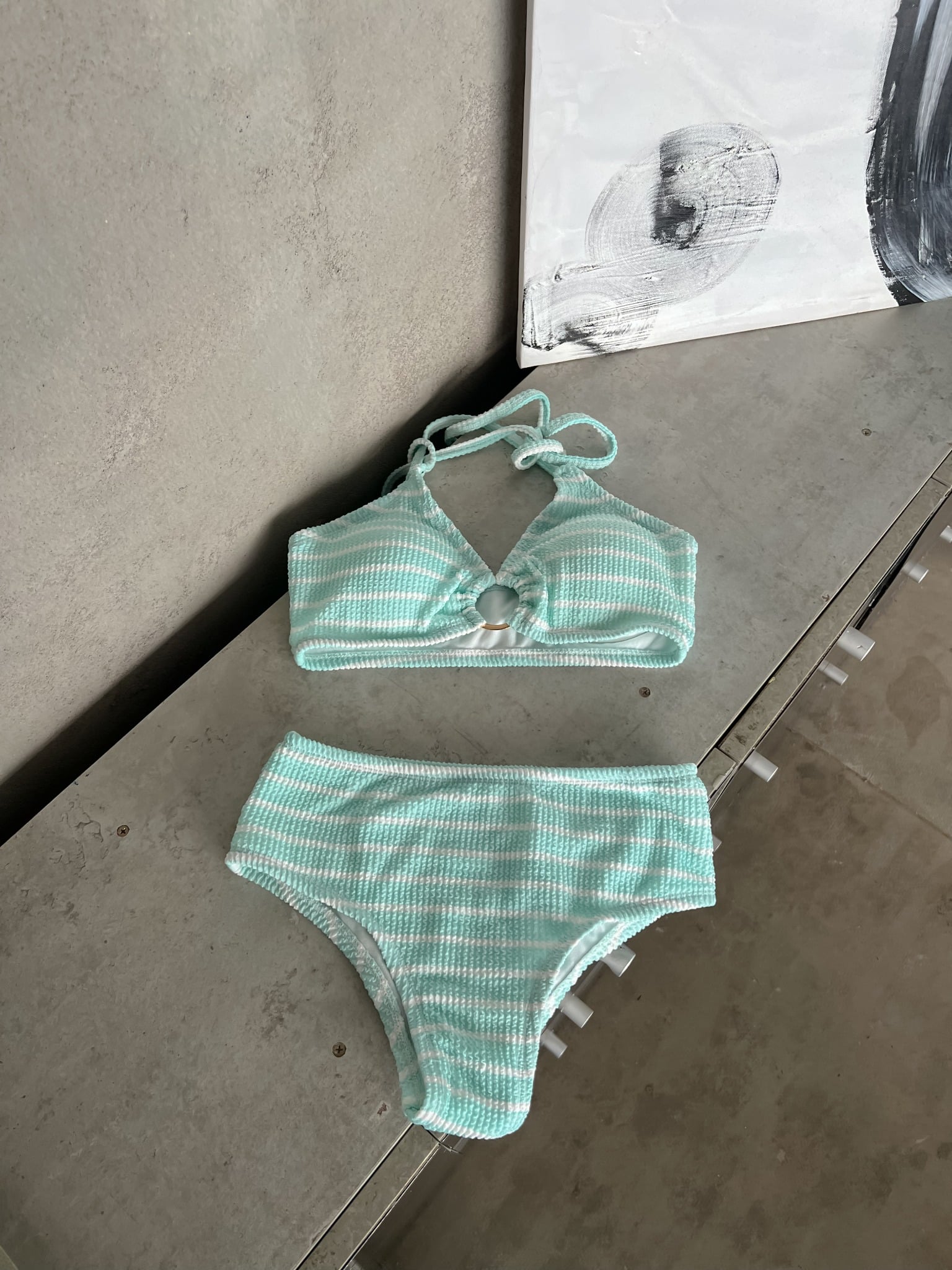Linea Swimsuit SALE - Áo Tắm 2 Mảnh Thun Gân Họa Tiết Sọc