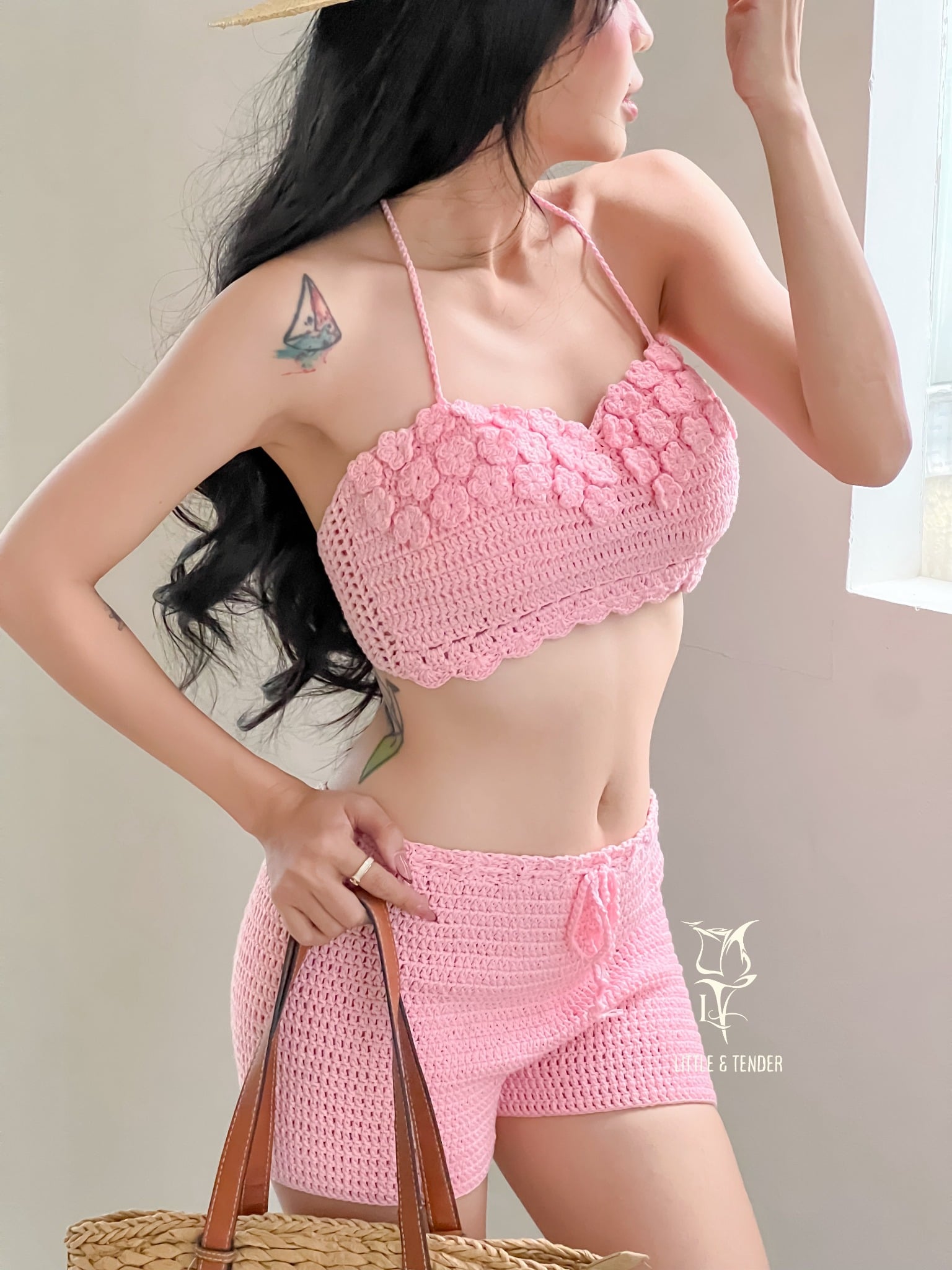 SAKURA SWIMSUIT - ÁO TẮM 2 MẢNH LEN DỆT THỦ CÔNG