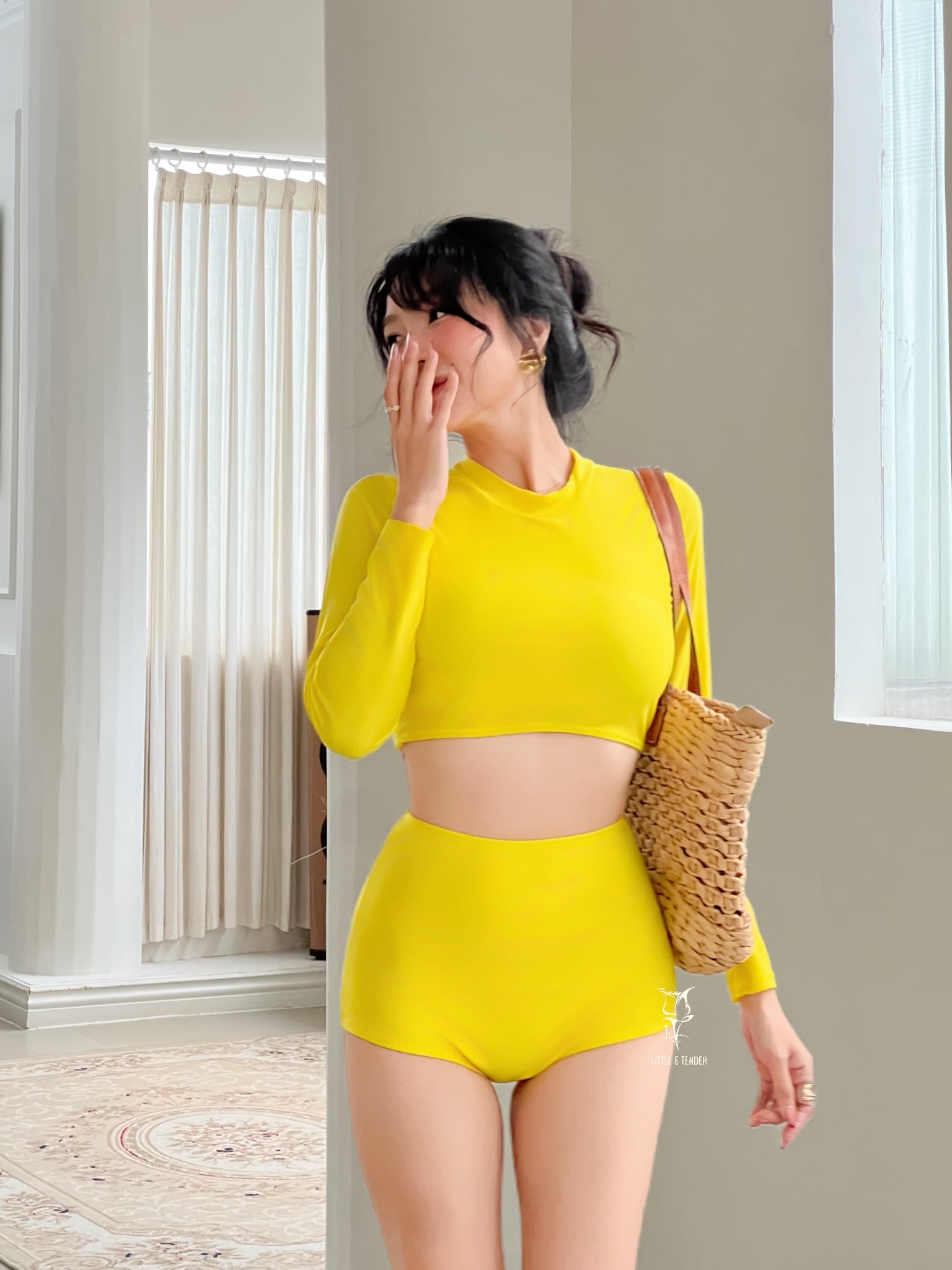 MELINA SWIMSUIT - ÁO TẮM 2 MẢNH TAY DÀI LƯNG 2 NƠ