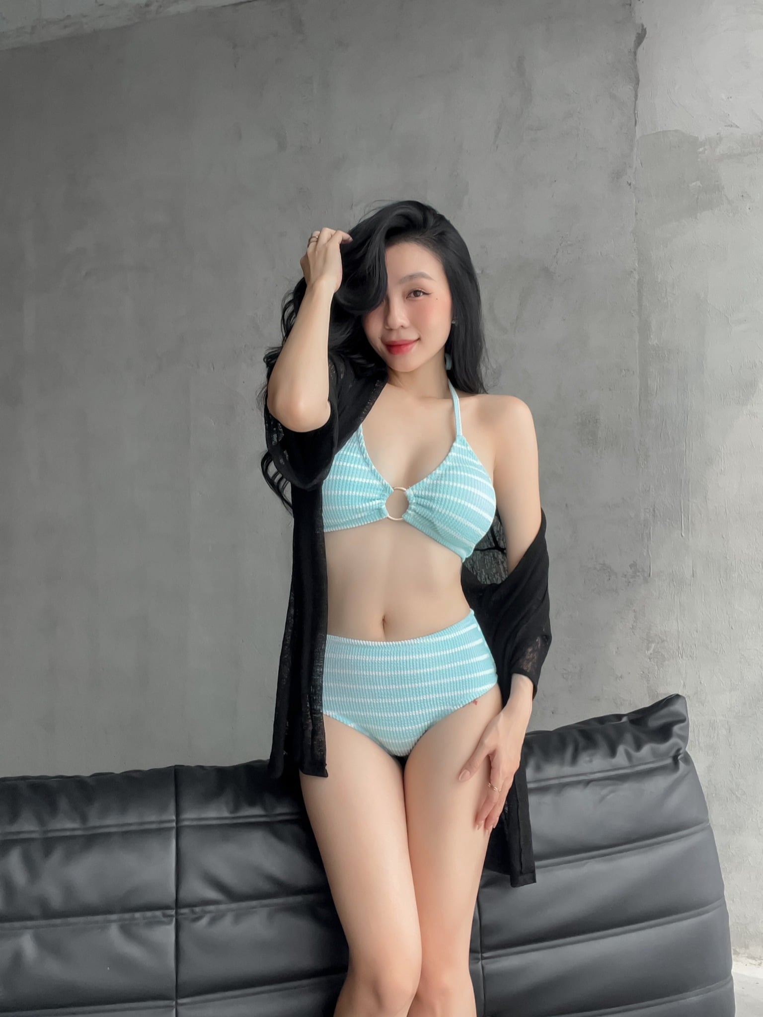 Linea Swimsuit SALE - Áo Tắm 2 Mảnh Thun Gân Họa Tiết Sọc