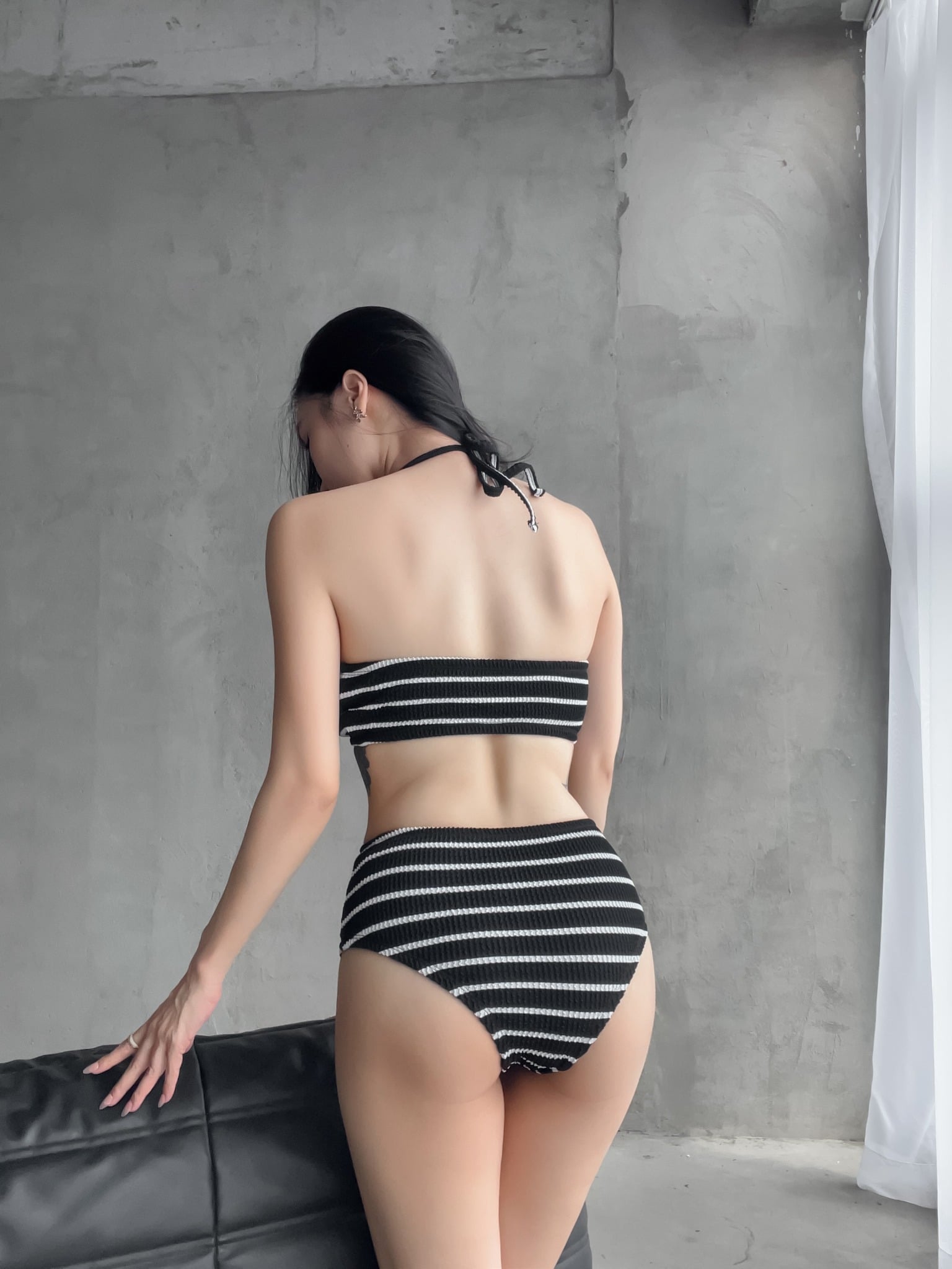 Linea Swimsuit SALE - Áo Tắm 2 Mảnh Thun Gân Họa Tiết Sọc