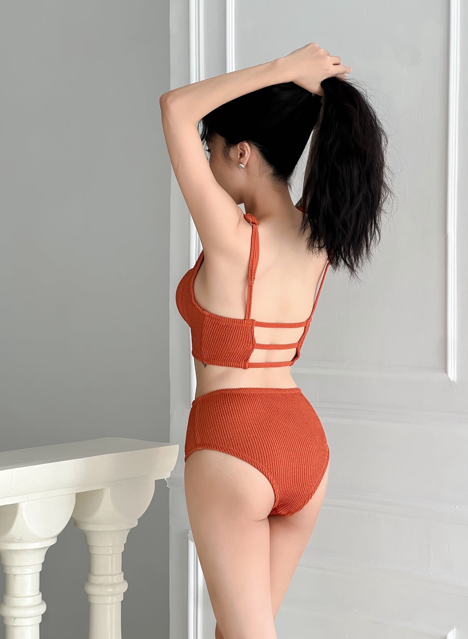 SARINA SWIMSUIT - SET BIKINI 3 DÂY LƯNG KÈM ÁO KHOÁC KÍN ĐÁO