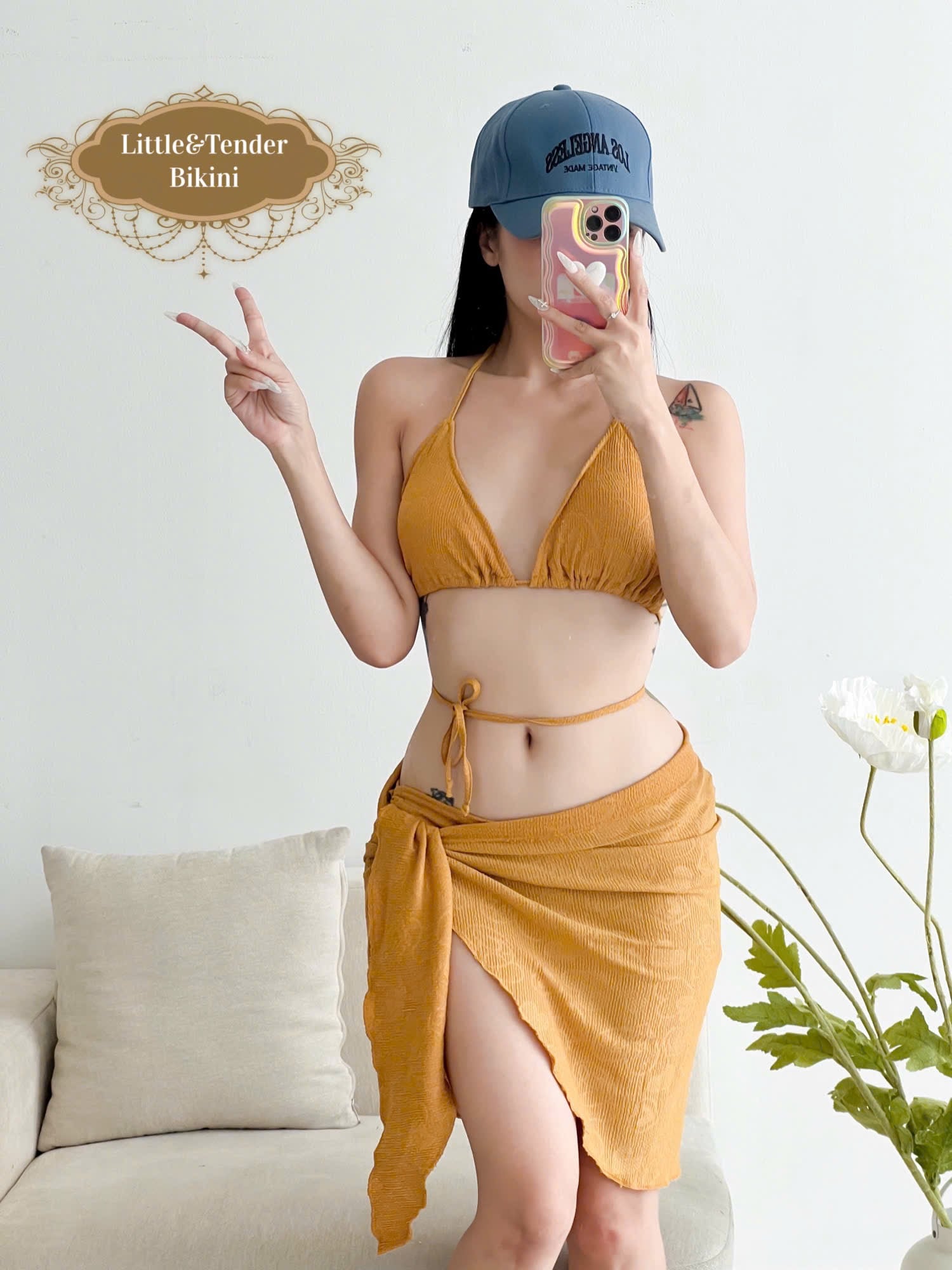 AMITA SWIMSUIT - Set 3 Món Vải Xốp Với 4 Tone Màu Trẻ Trung