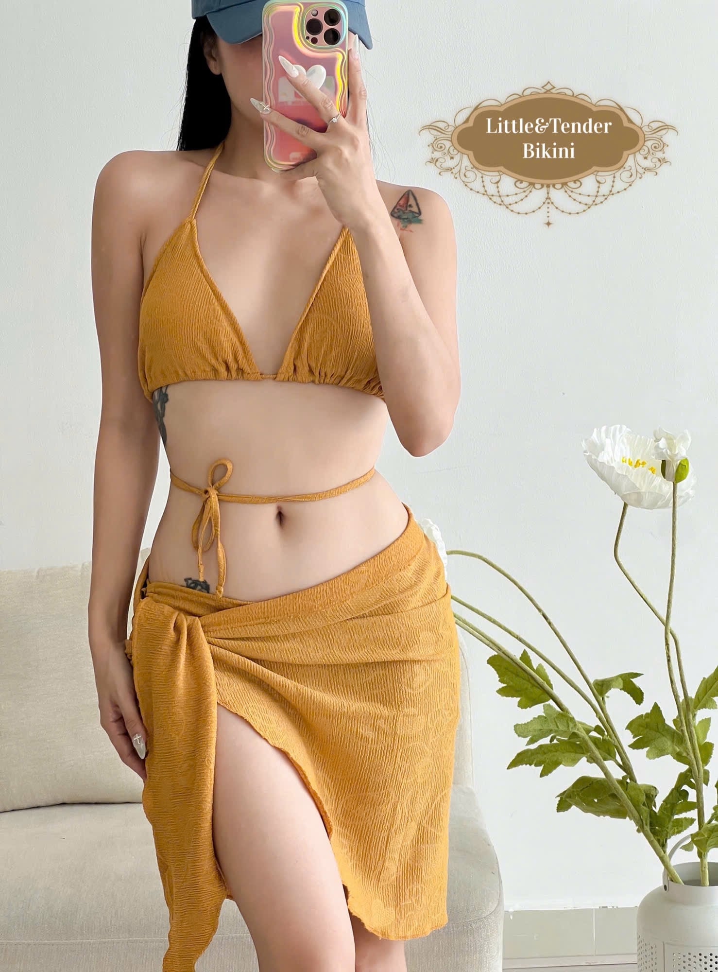 AMITA SWIMSUIT - Set 3 Món Vải Xốp Với 4 Tone Màu Trẻ Trung