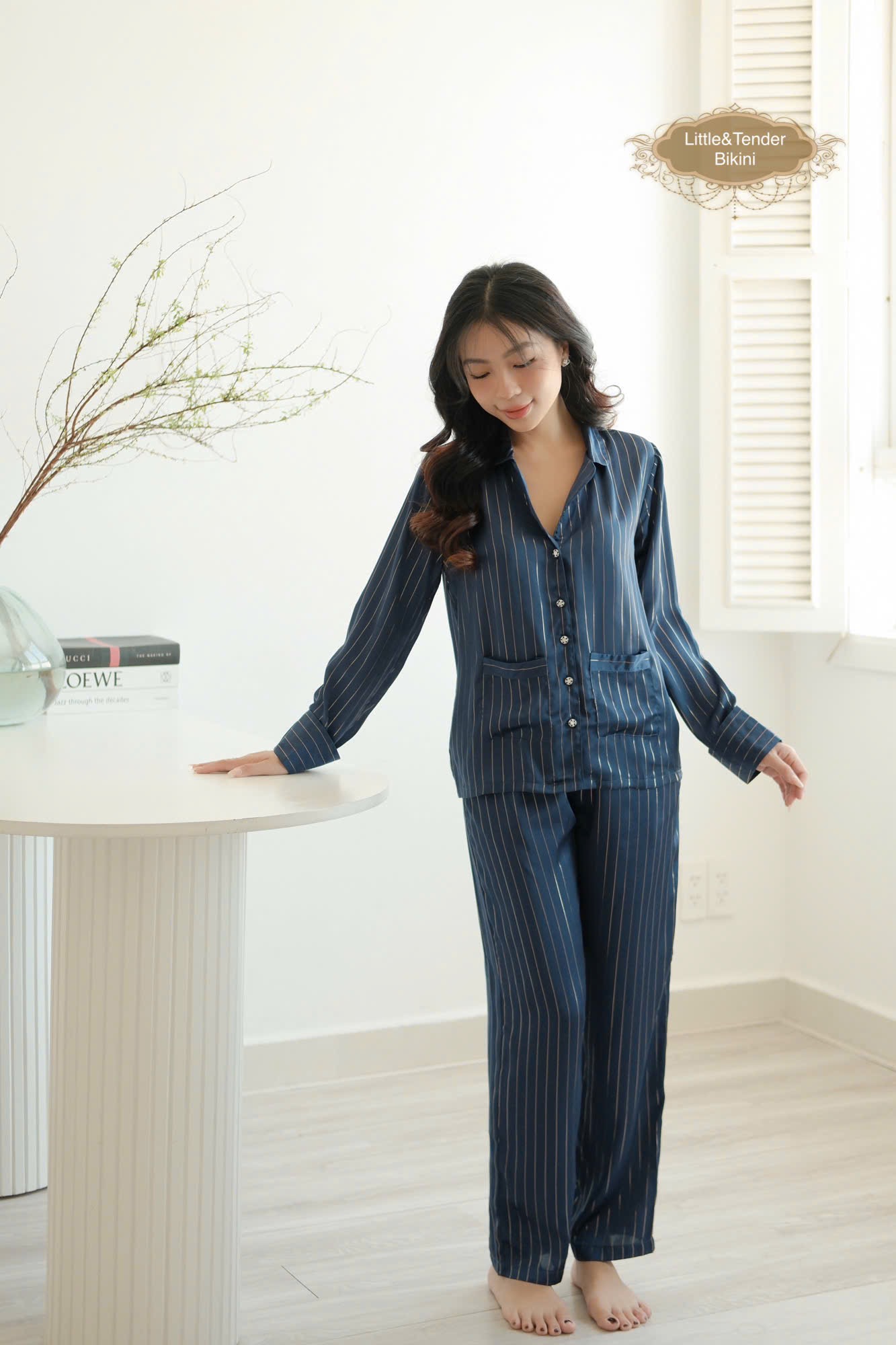 ROYAL BLUE SLIK PYJAMAS - ĐỒ NGỦ LỤA DÀI MÀU XANH ROYAL