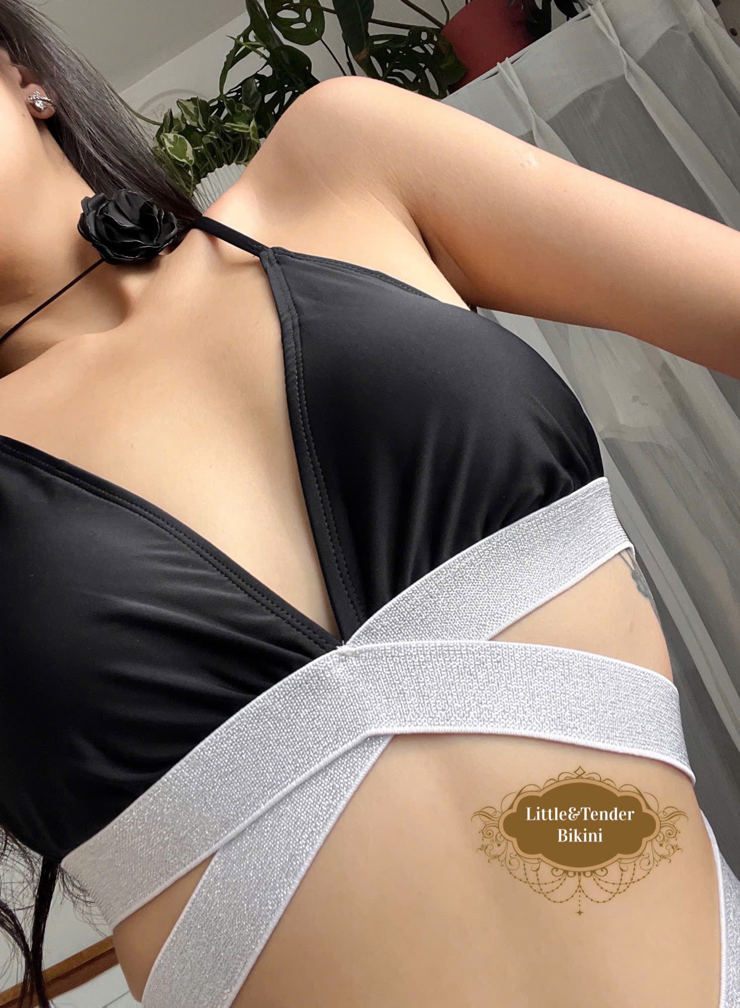 MINA SWIMSUIT - Áo tắm 2 mảnh áo tam giác phối dây kim tuyến (2 màu)