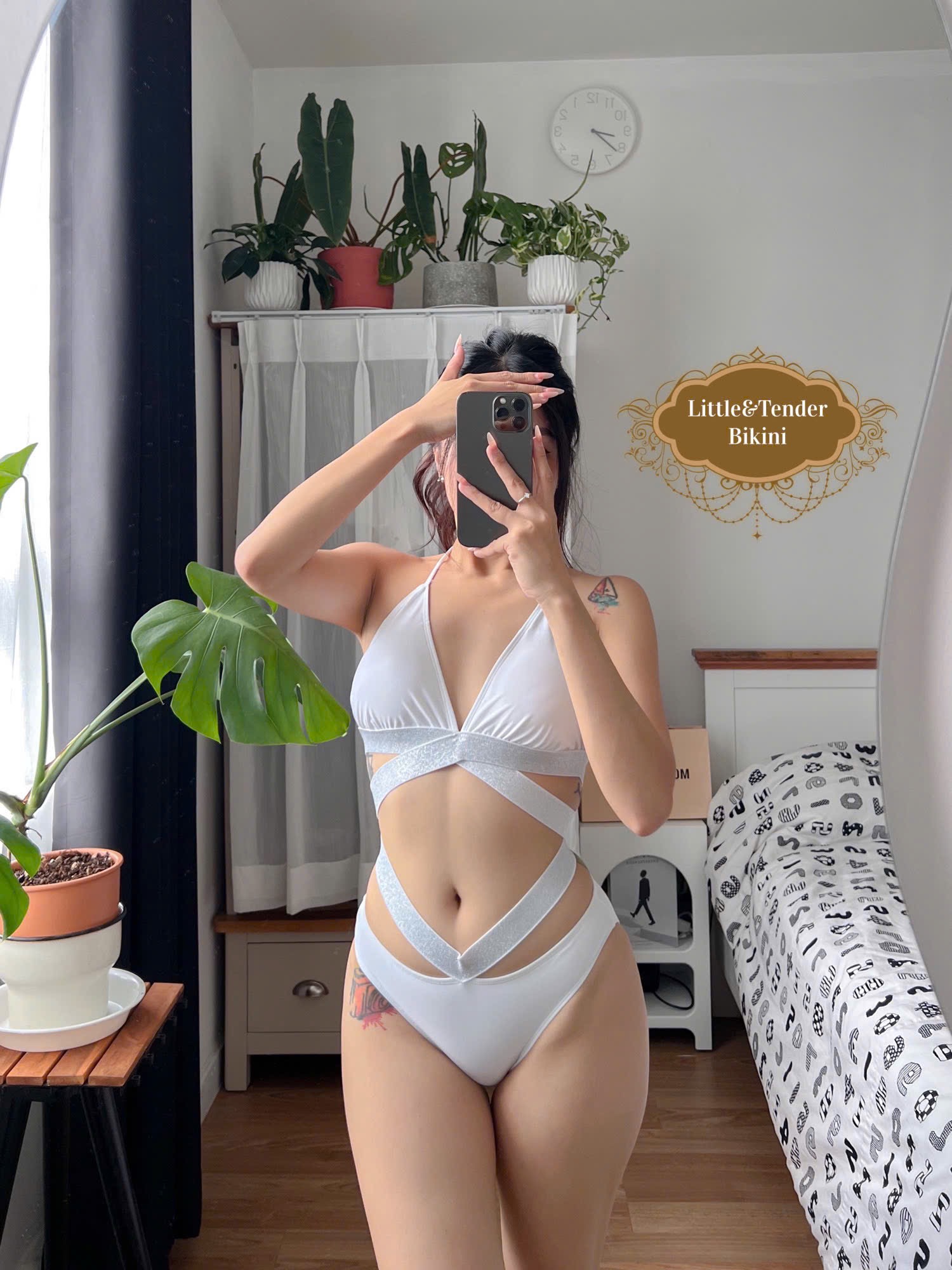 MINA SWIMSUIT - Áo tắm 2 mảnh áo tam giác phối dây kim tuyến (2 màu)