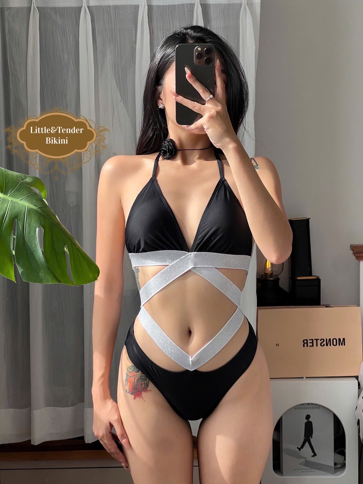 MINA SWIMSUIT - Áo tắm 2 mảnh áo tam giác phối dây kim tuyến (2 màu)