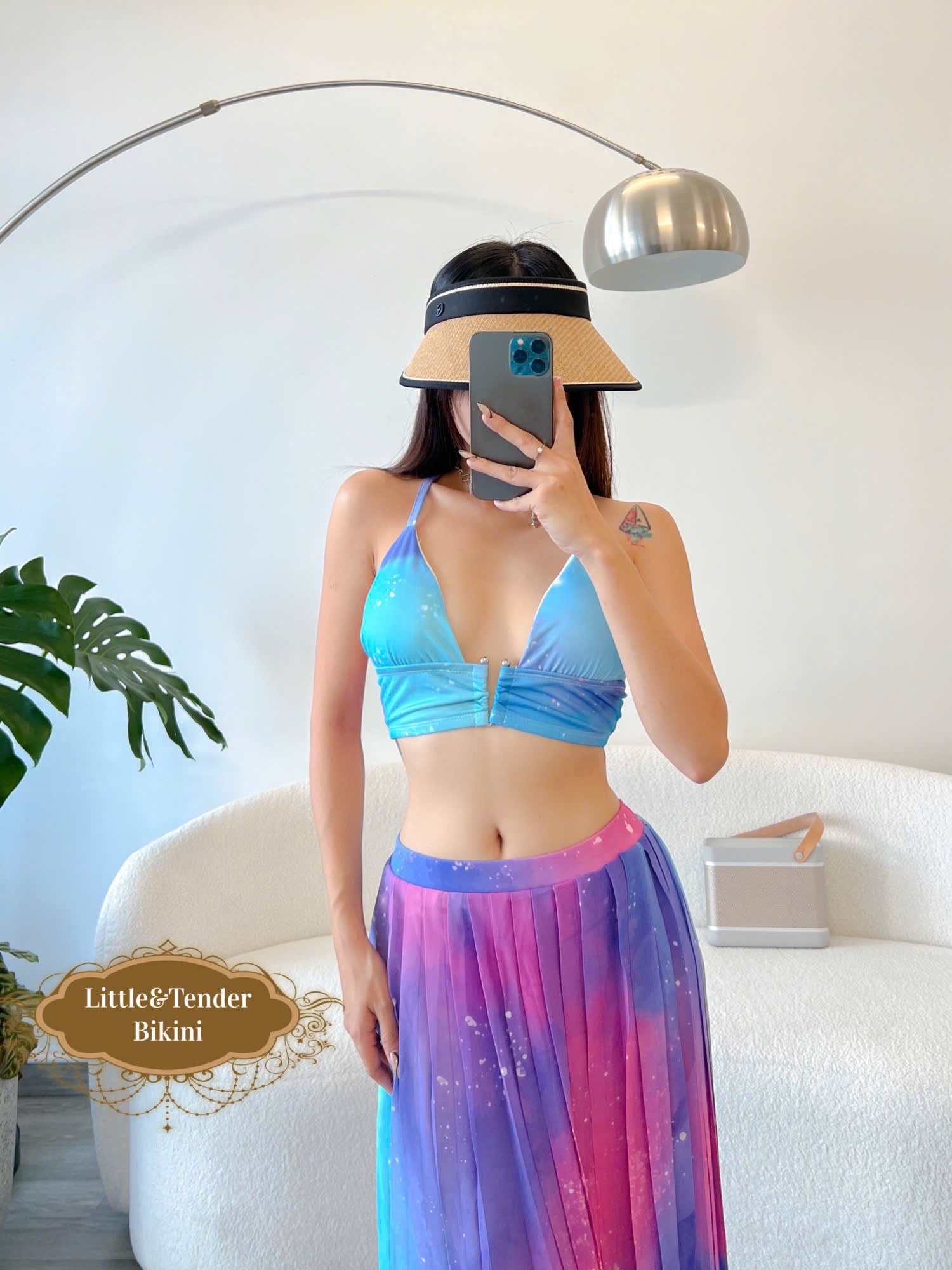 GALAXY SWIMSUIT - SET BIKINI KÈM CHÂN VÁY HỌA TIẾT NGÂN HÀ