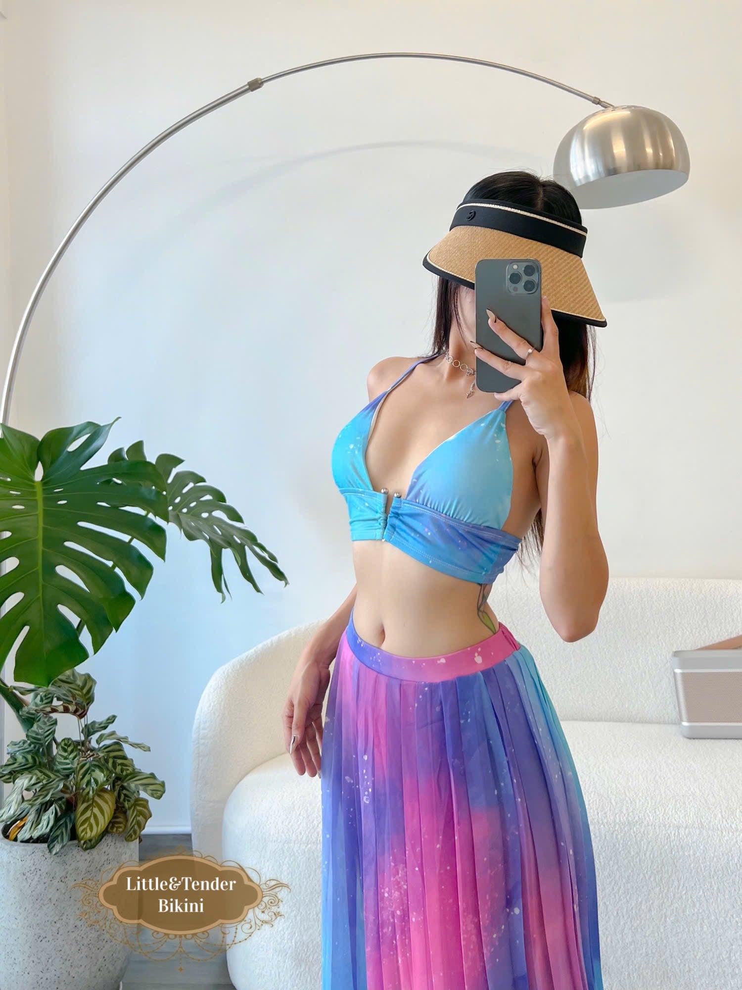 GALAXY SWIMSUIT - SET BIKINI KÈM CHÂN VÁY HỌA TIẾT NGÂN HÀ