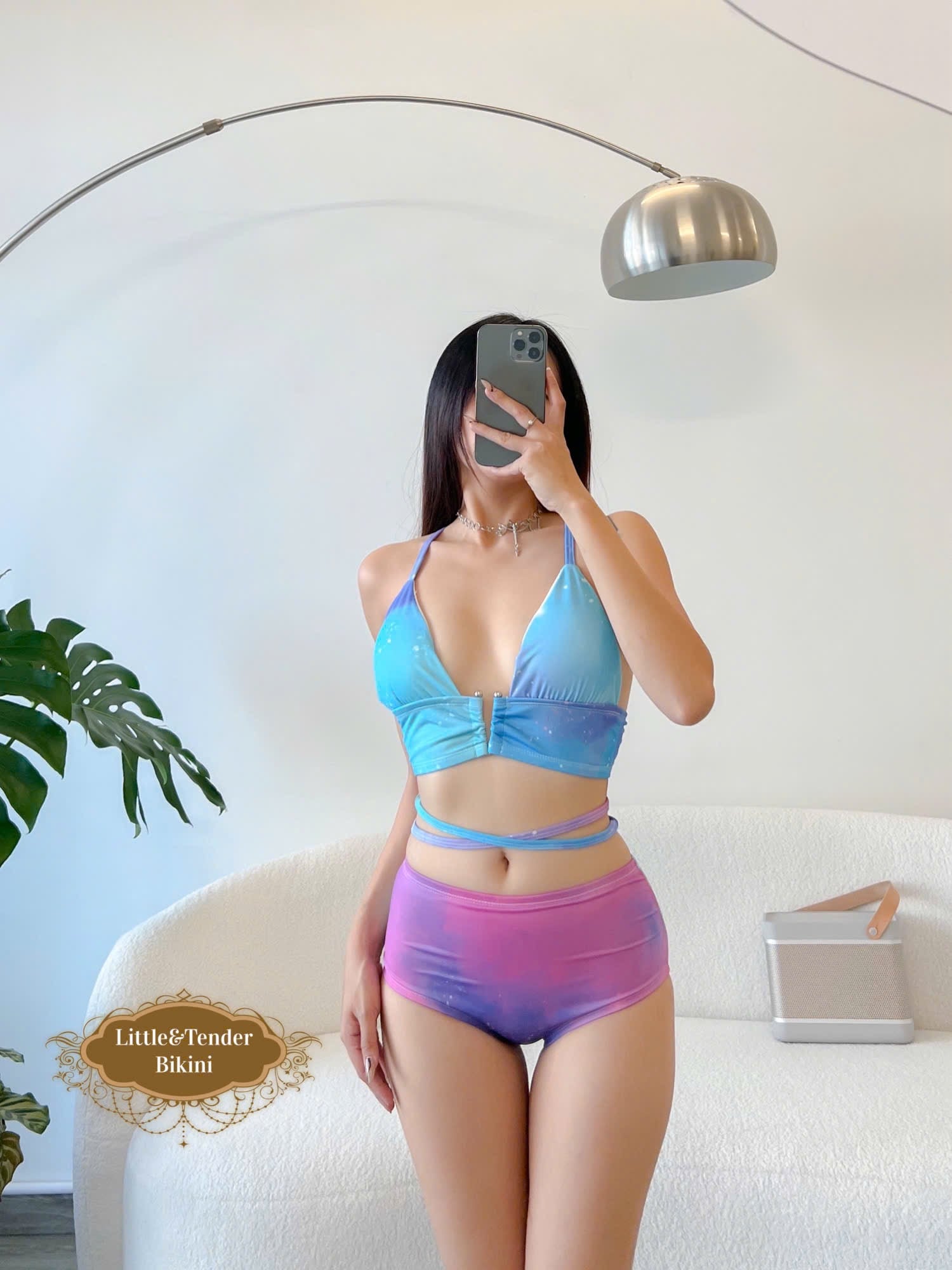 GALAXY SWIMSUIT - SET BIKINI KÈM CHÂN VÁY HỌA TIẾT NGÂN HÀ